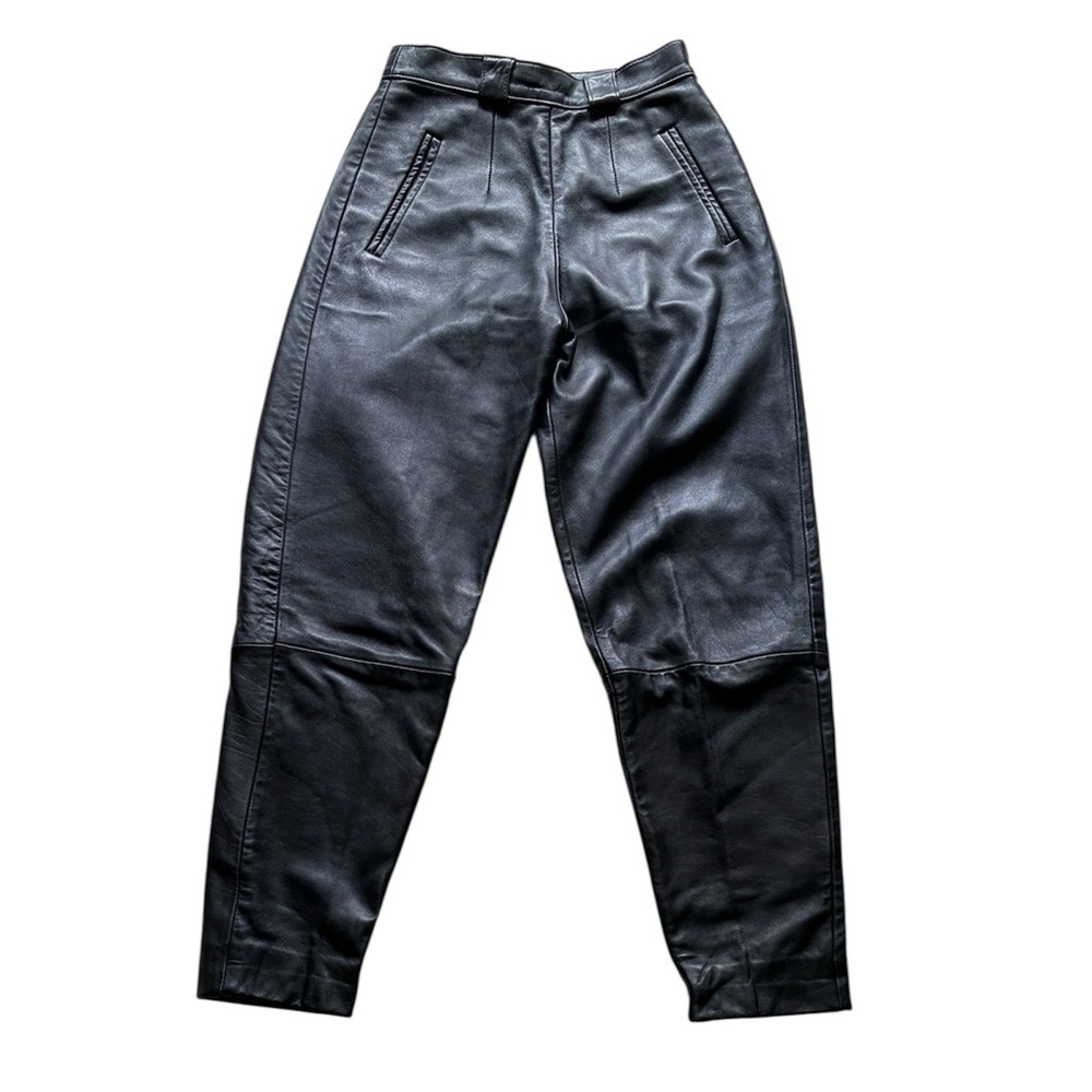 Neto Vintage Women’s Black Leather High-Waisted Pants Made in Canada Size 10 /XS